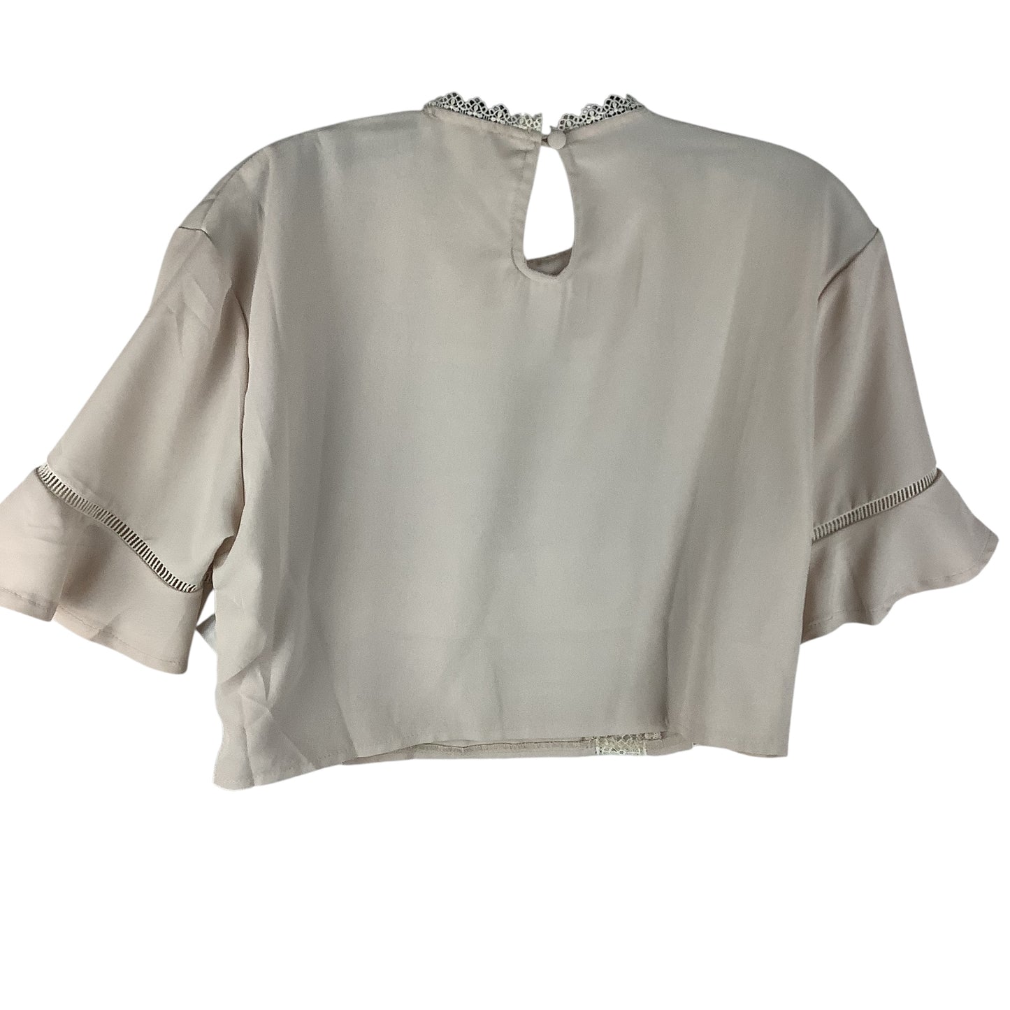 Top Short Sleeve By Vestique In Beige, Size: S