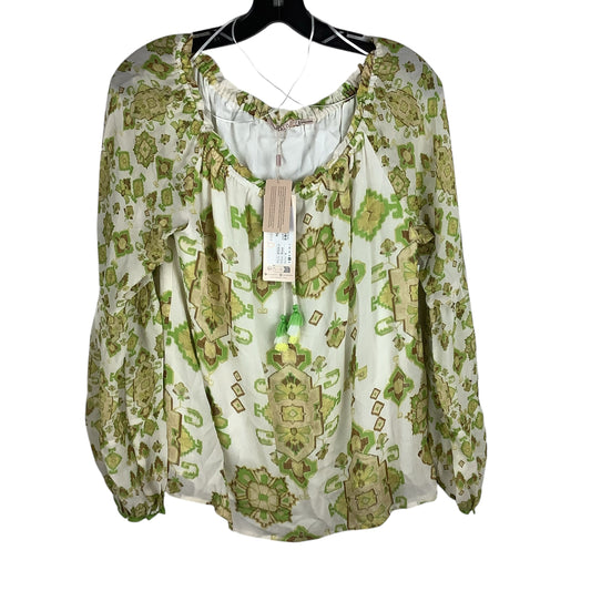 Top Long Sleeve By Cmc In Green, Size: M