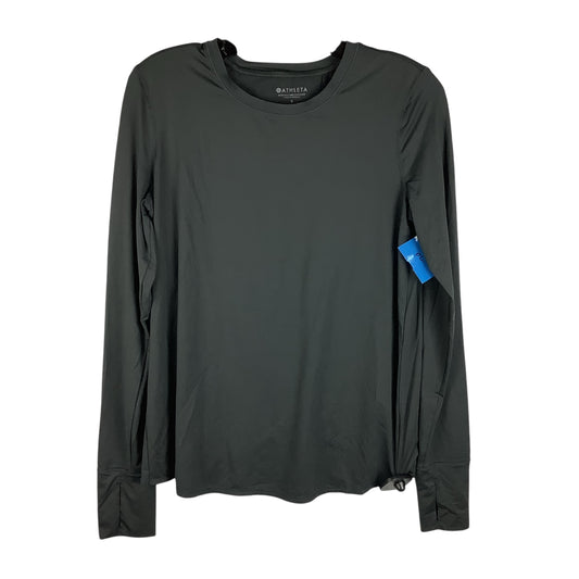 Athletic Top Long Sleeve Collar By Athleta In Black, Size: S