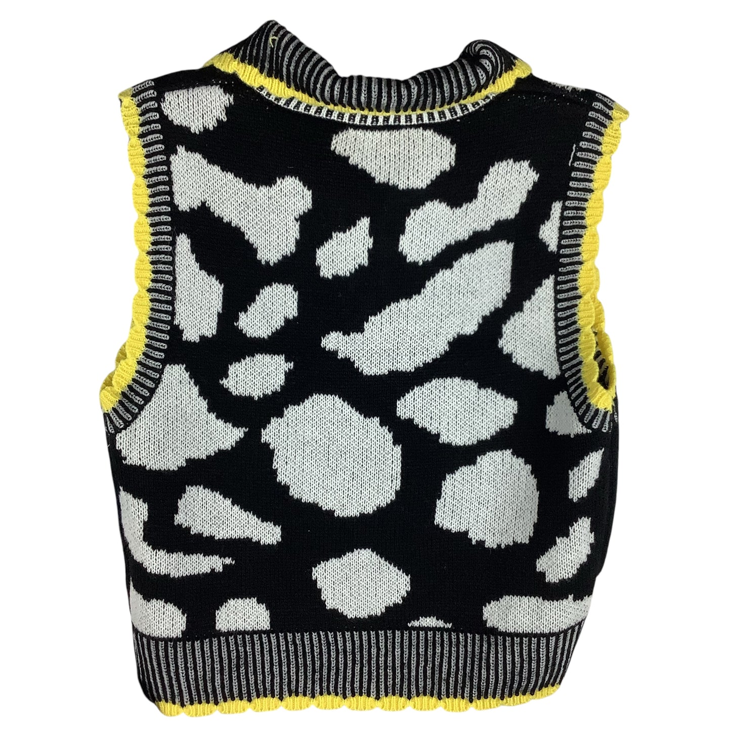 Vest Sweater By Shein In Black & Cream, Size: L