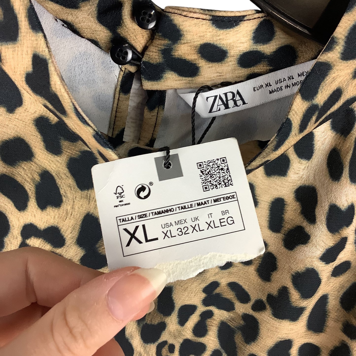 Dress Casual Midi By Zara In Animal Print, Size: Xl