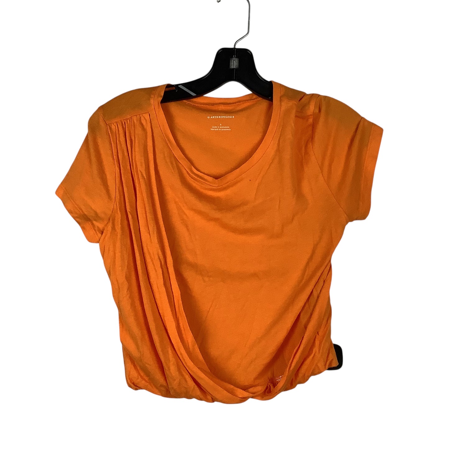 Top Short Sleeve Basic By Anthropologie In Orange, Size: S