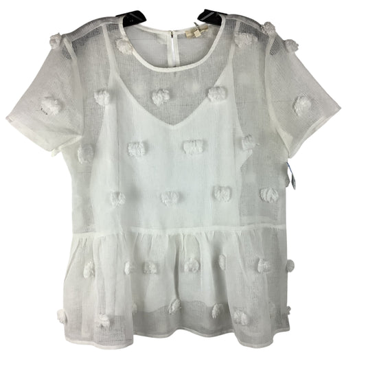 Top Short Sleeve By Entro In White, Size: M