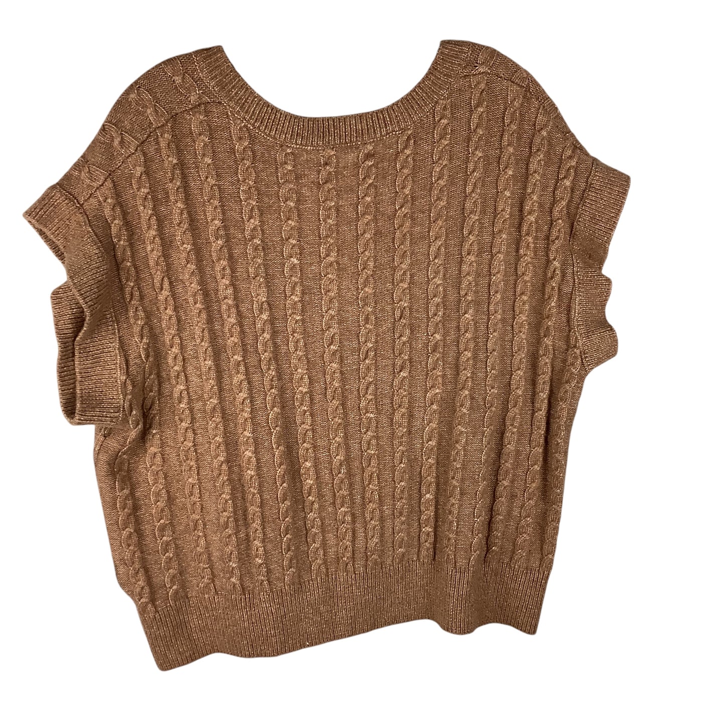 Vest Sweater By Cupcakes And Cashmere In Bronze, Size: 1x