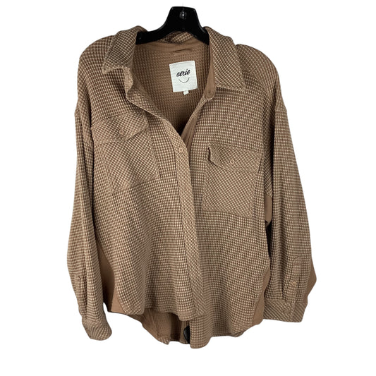 Top Long Sleeve By Aerie In Brown, Size: M