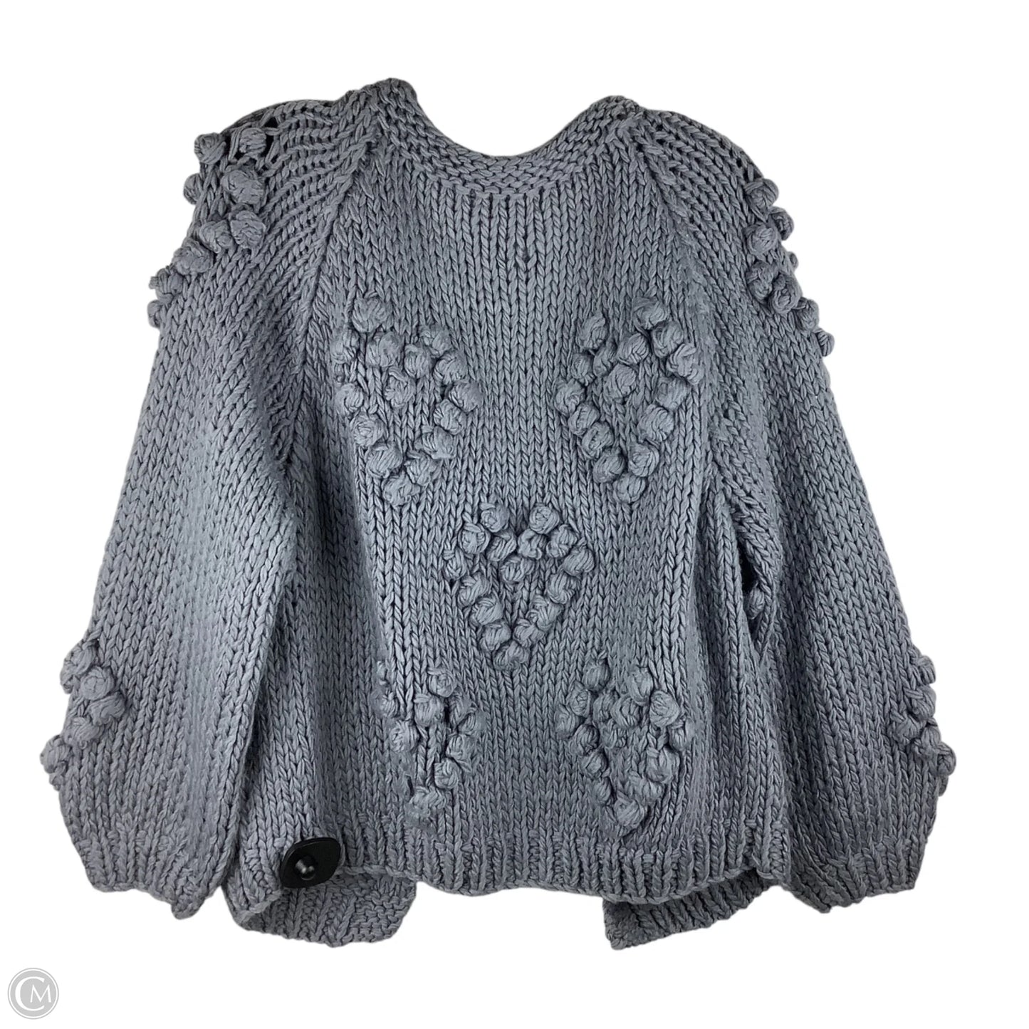 Sweater Cardigan By Debut In Grey, Size: L