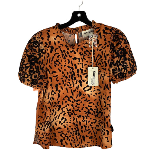 Top Short Sleeve By Savanna Jane In Animal Print, Size: S