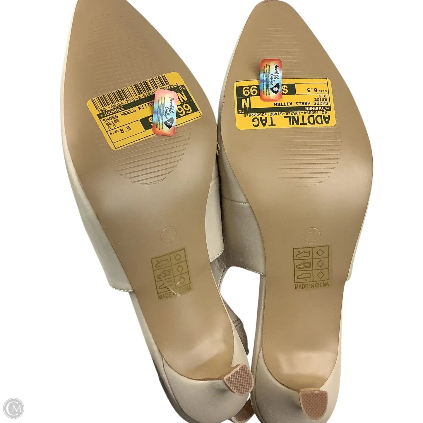 Shoes Heels Kitten By Journee In Beige, Size: 8.5