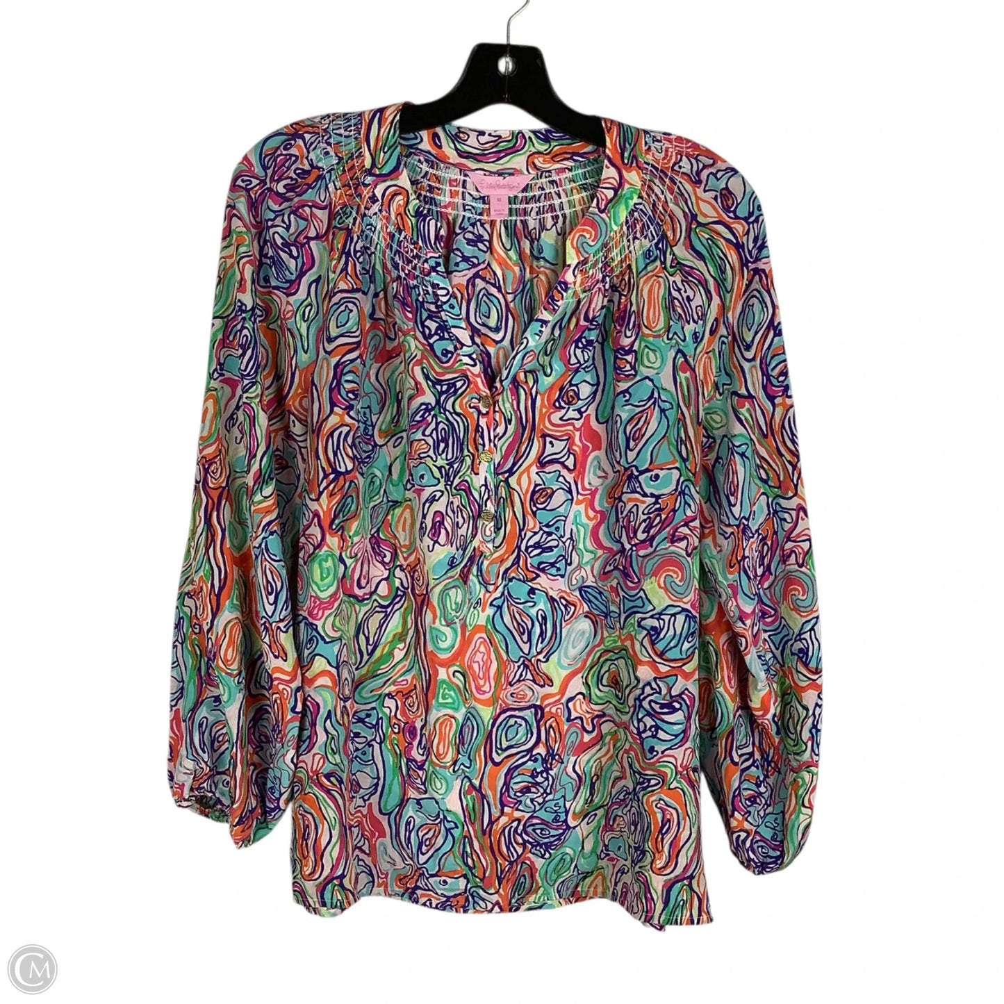 Top Long Sleeve Designer By Lilly Pulitzer In Multi-colored, Size: M