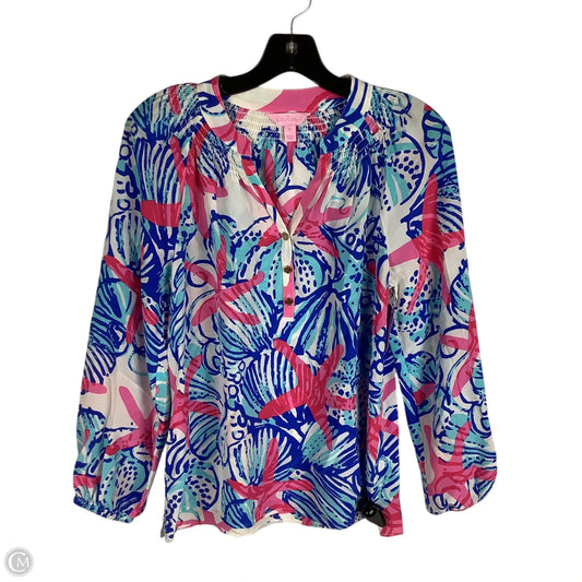Top Long Sleeve Designer By Lilly Pulitzer In Blue, Size: Xs