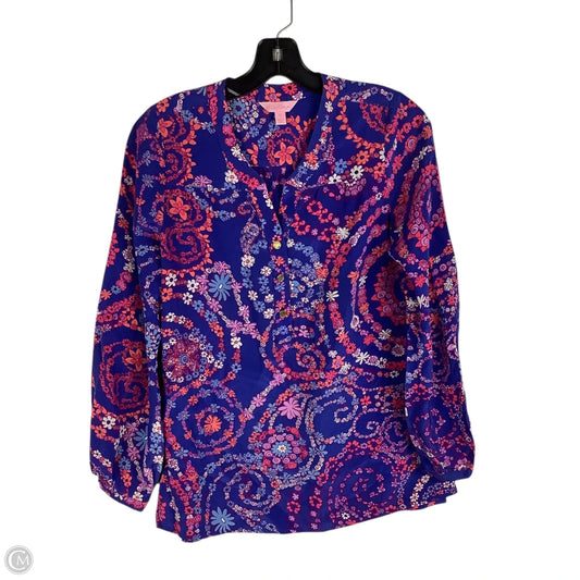 Top Long Sleeve Designer By Lilly Pulitzer In Blue, Size: Xs