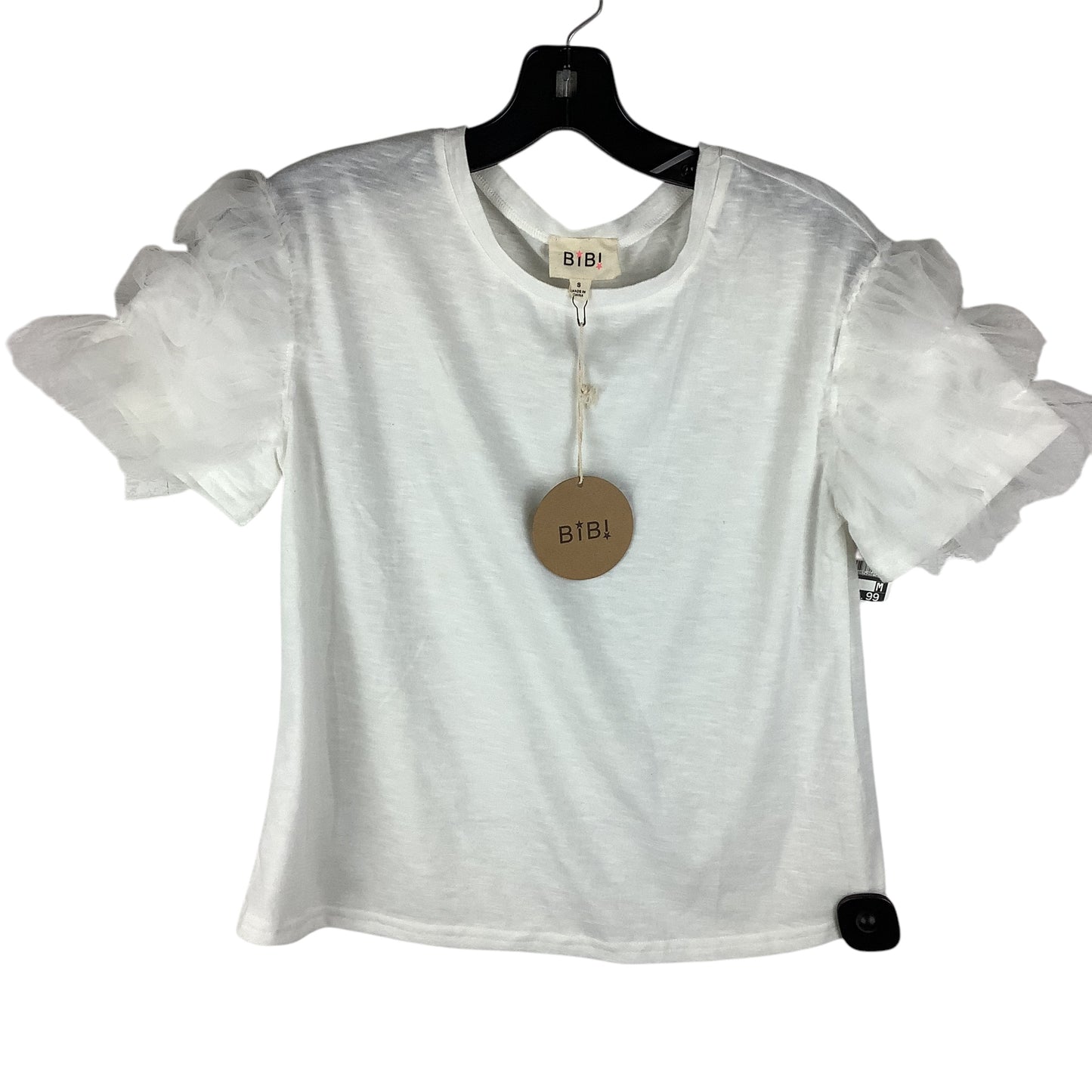 Top Short Sleeve By Bibi In White, Size: S