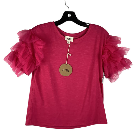 Top Short Sleeve By Bibi In Pink, Size: S