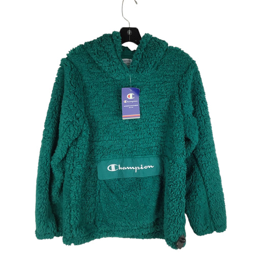 Sweatshirt Hoodie By Champion In Green, Size: L