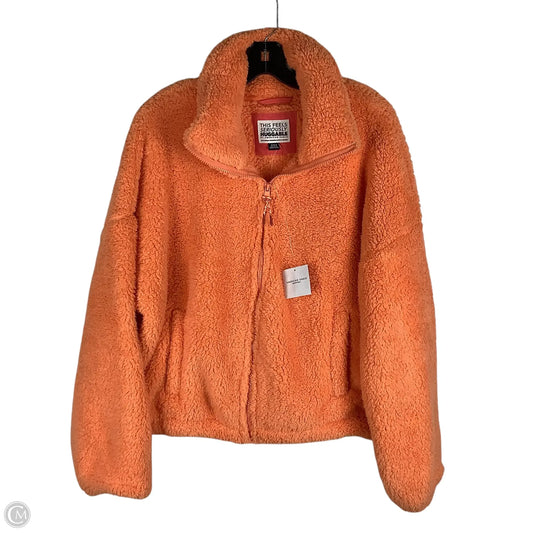 Jacket Faux Fur & Sherpa By American Eagle In Orange, Size: M