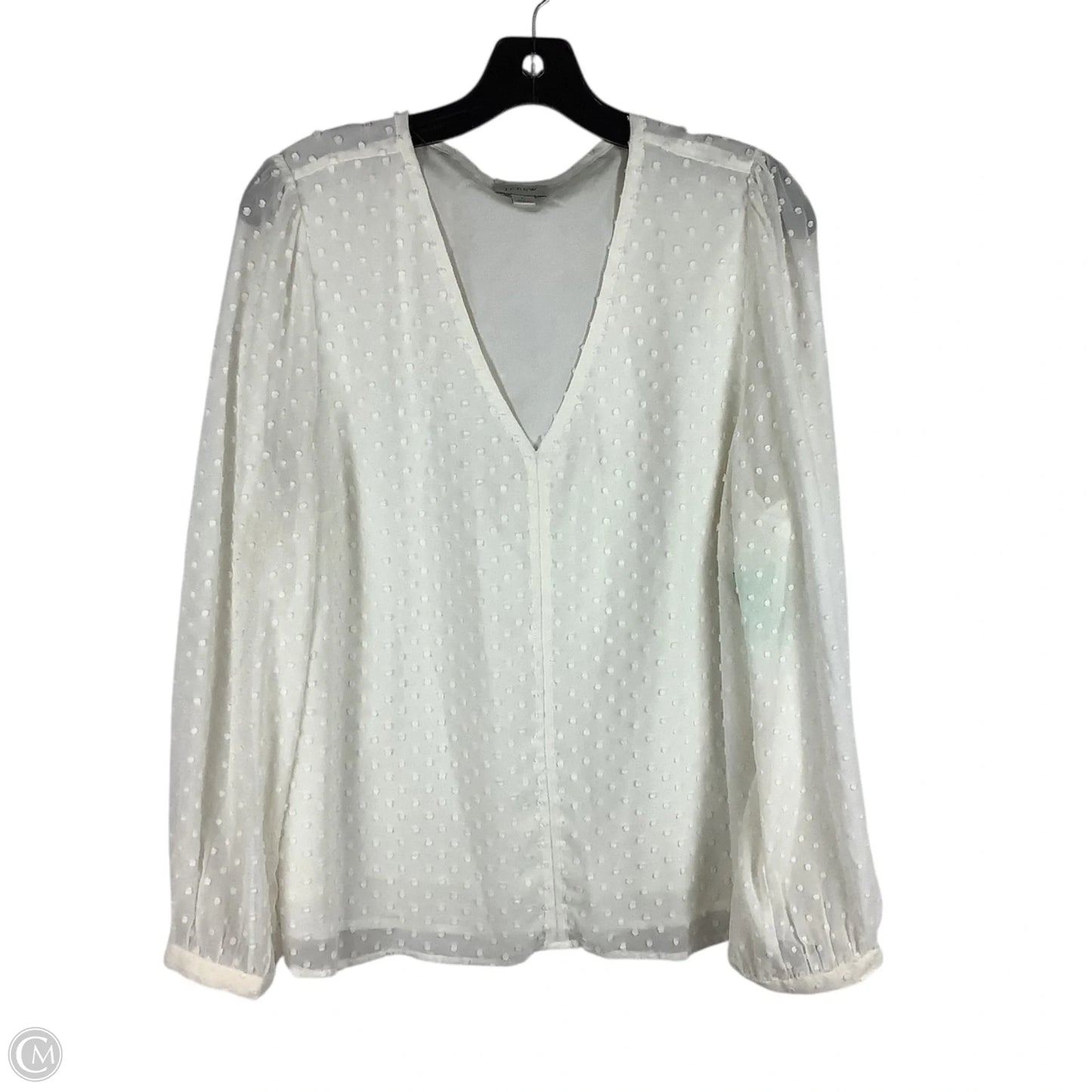 Top Long Sleeve By J. Crew In White, Size: L