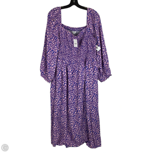 Dress Casual Maxi By J. Crew In Blue & Purple, Size: Xxl