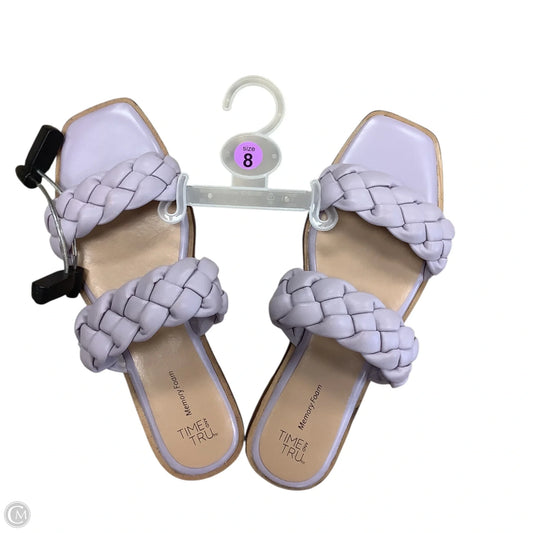 Sandals Flats By Time And Tru In Purple, Size: 8