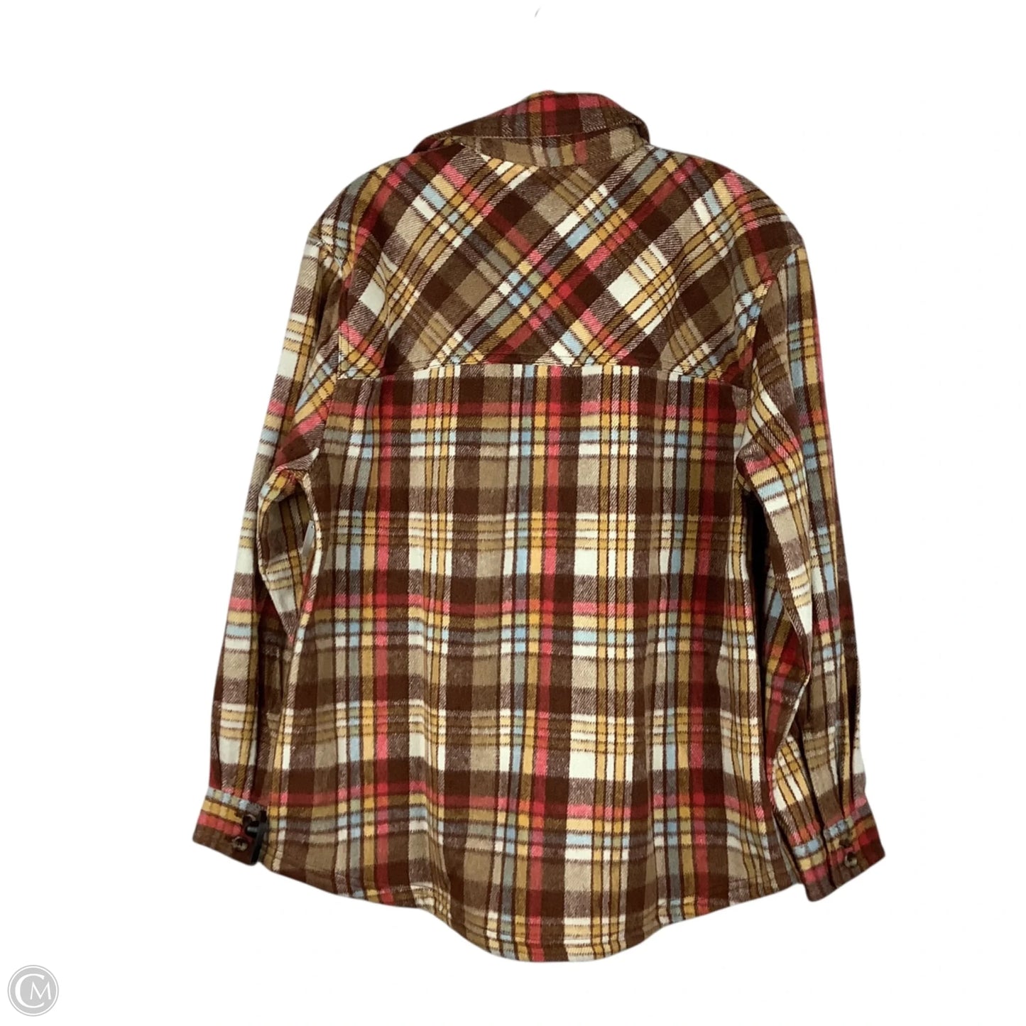 Jacket Shirt By Natural Reflections In Plaid Pattern, Size: M