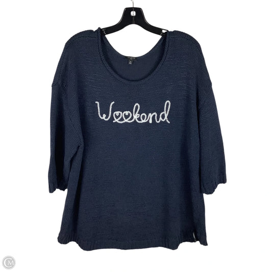Sweater By Talbots In Blue, Size: 2x
