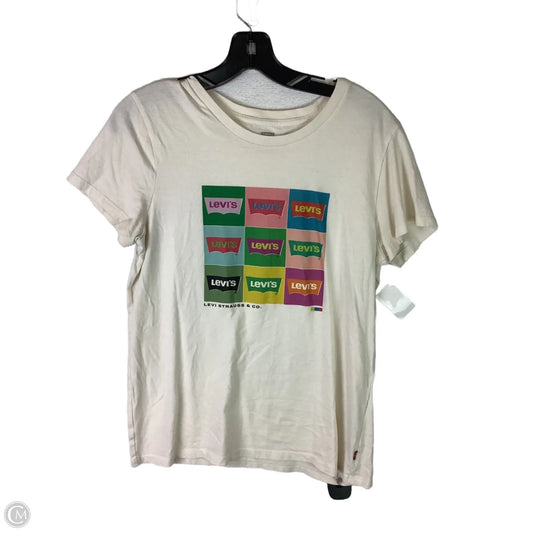 Top Short Sleeve By Levis In Cream, Size: M