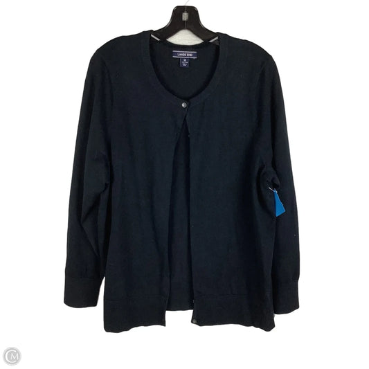 Sweater Cardigan By Lands End In Black, Size: 1x