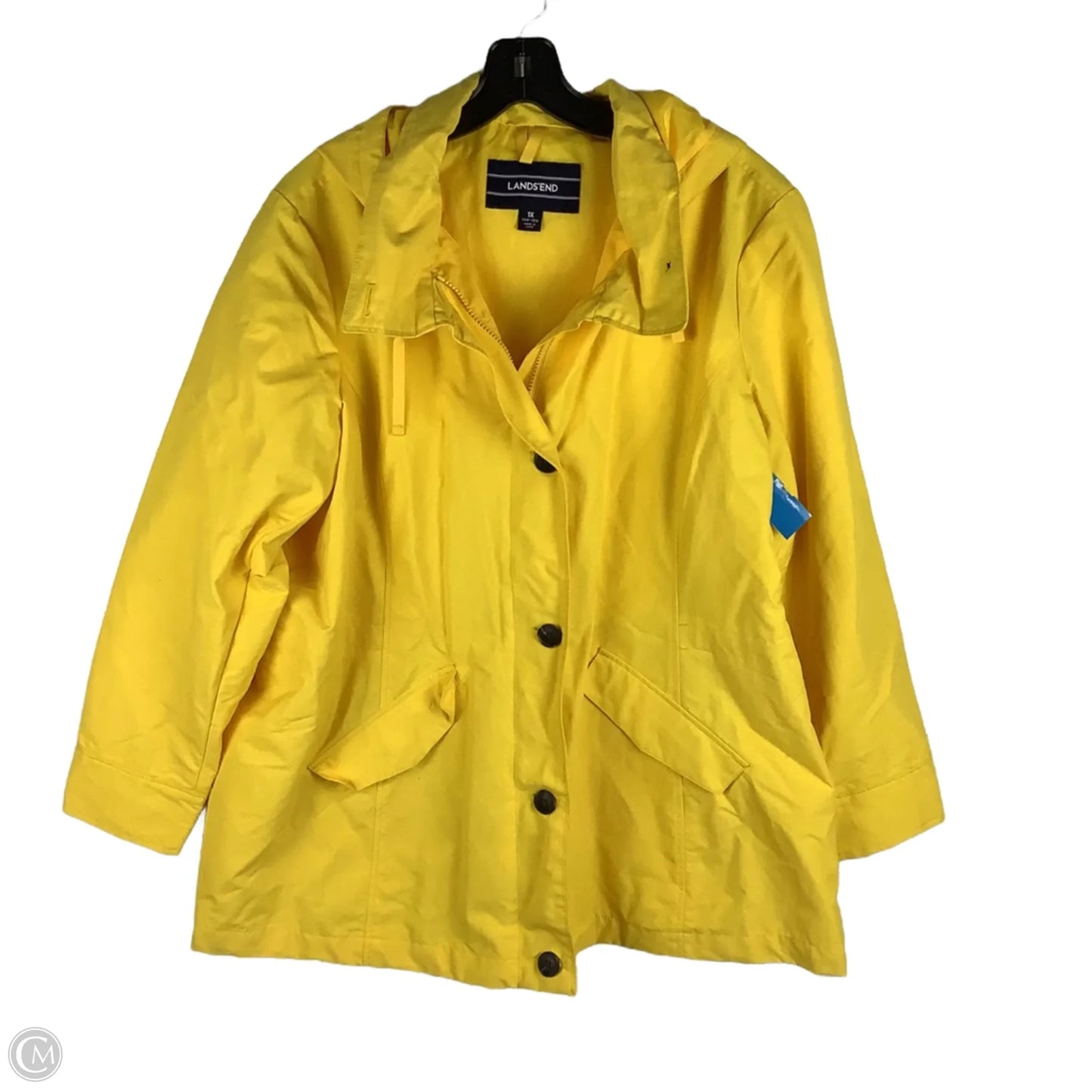 Coat Raincoat By Lands End In Yellow, Size: 1x