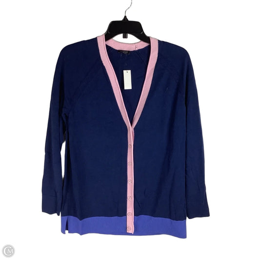 Sweater Cardigan By Talbots In Blue & Pink, Size: M petite