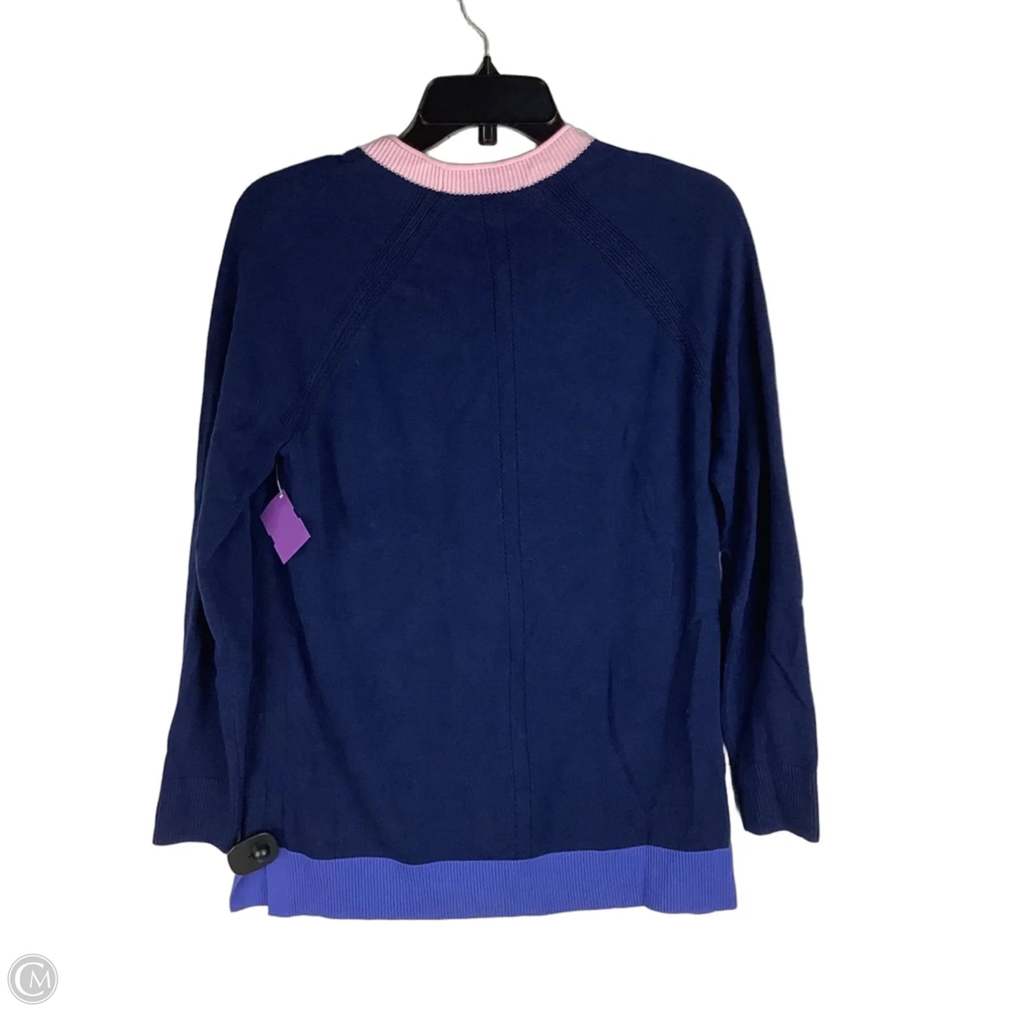 Sweater Cardigan By Talbots In Blue & Pink, Size: M petite