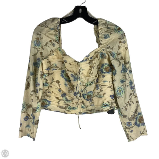 Top Long Sleeve By Mng In Floral Print, Size: L