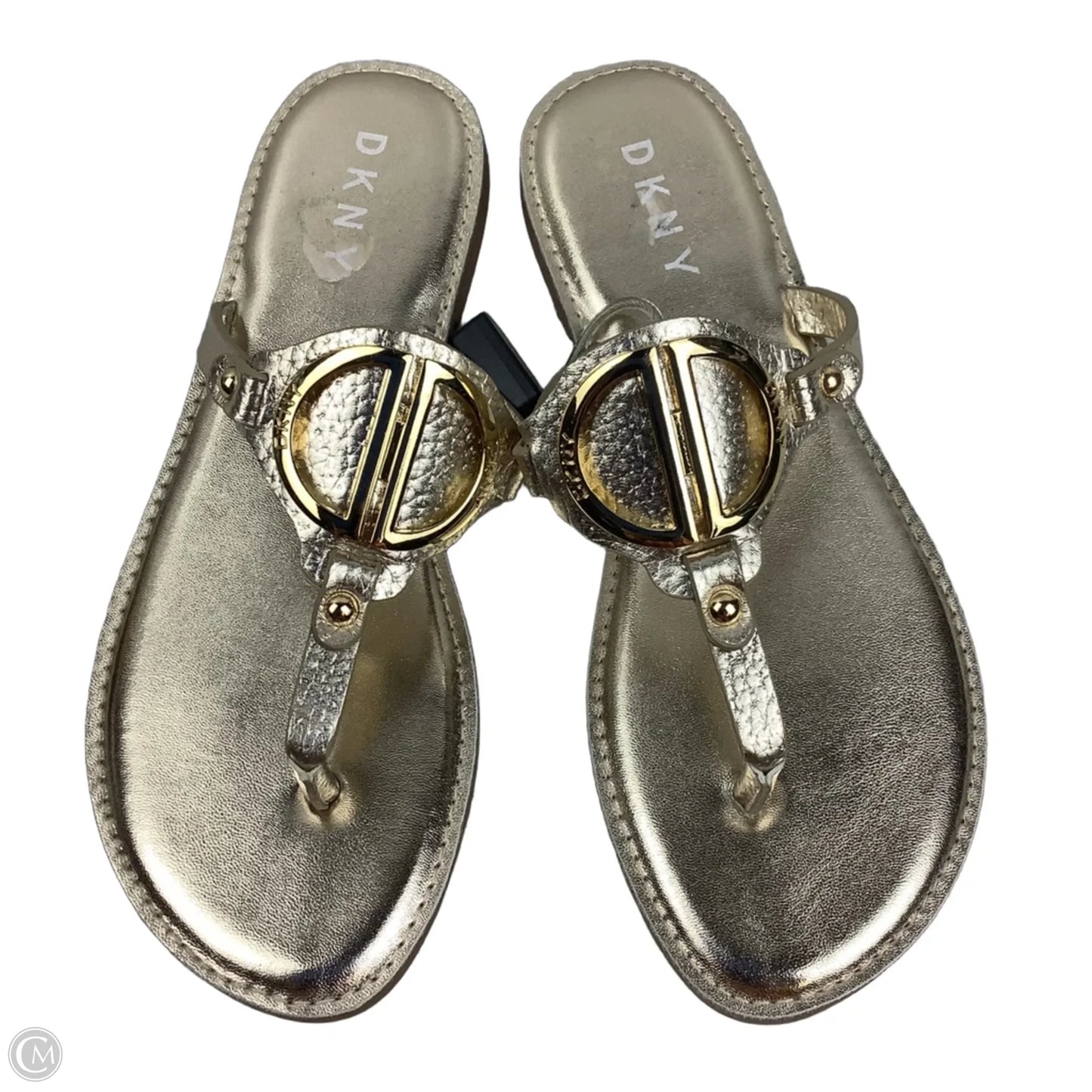 Sandals Flats By Dkny In Gold, Size: 6.5