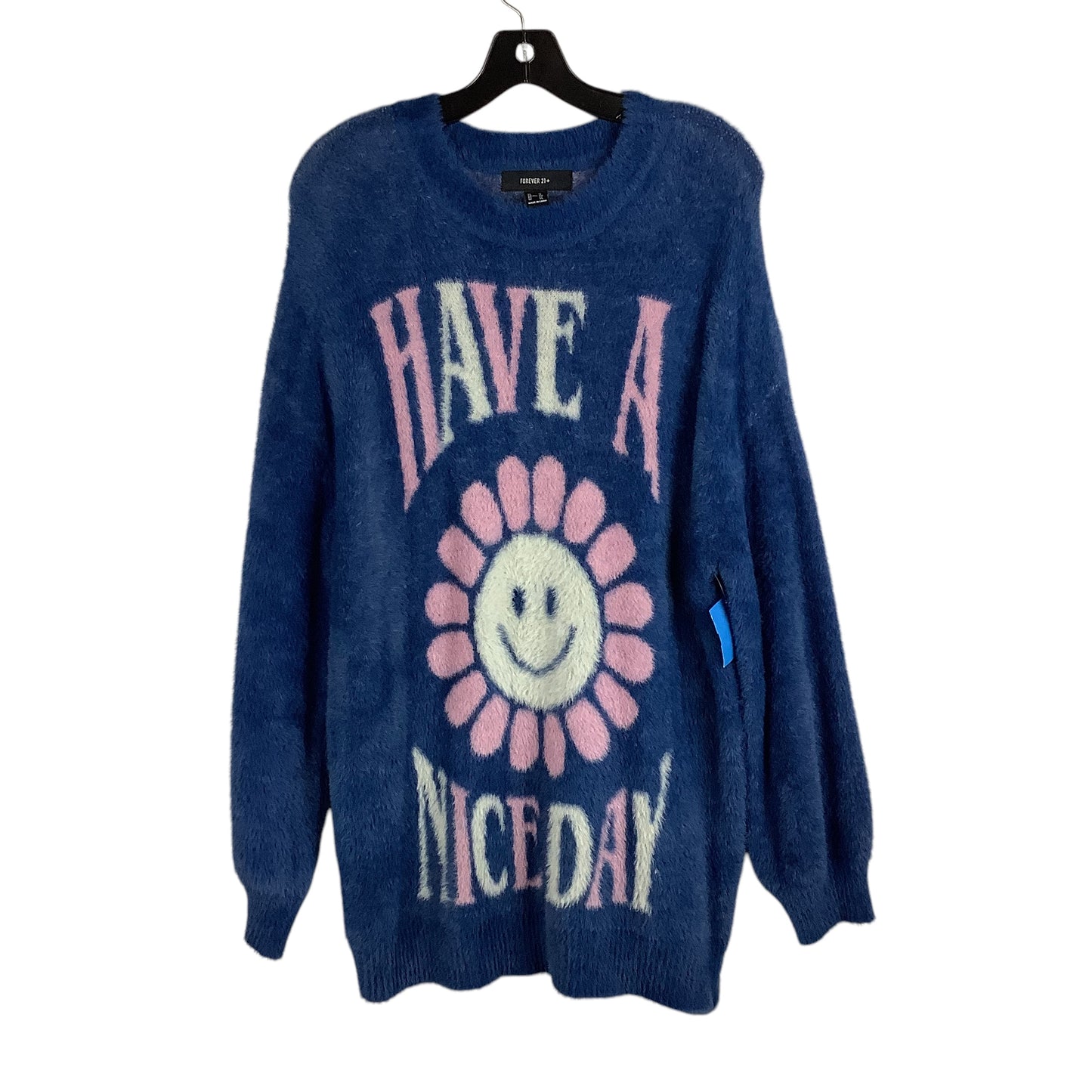 Sweater By Forever 21 In Blue, Size: 1x