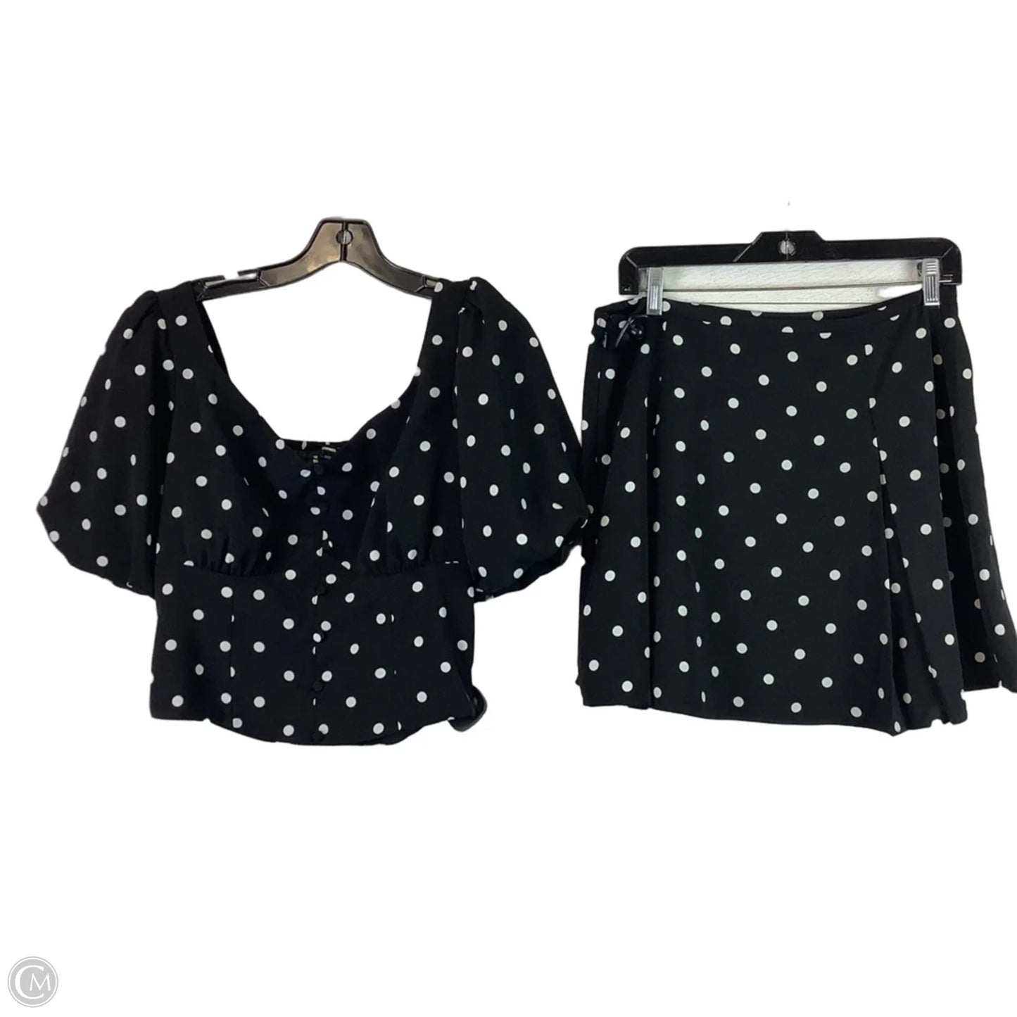 Skirt Set 2pc By Express In Polkadot Pattern, Size: M
