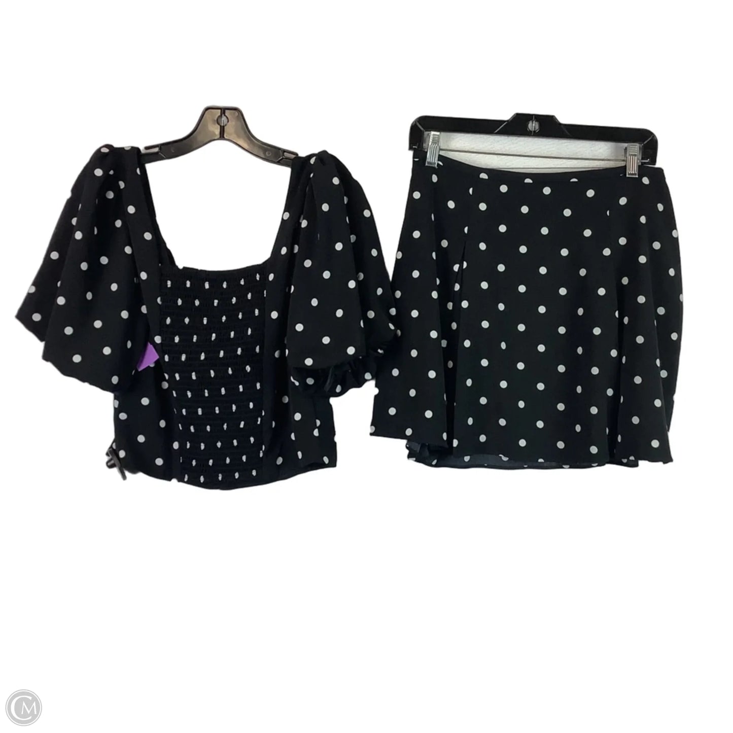 Skirt Set 2pc By Express In Polkadot Pattern, Size: M