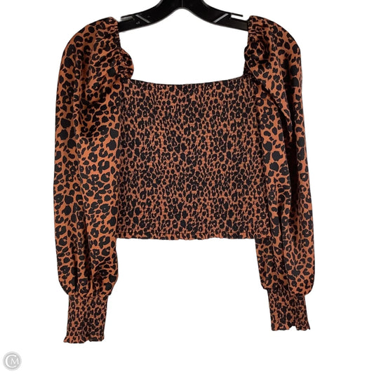 Top Long Sleeve By Gianni Bini In Black & Orange, Size: S
