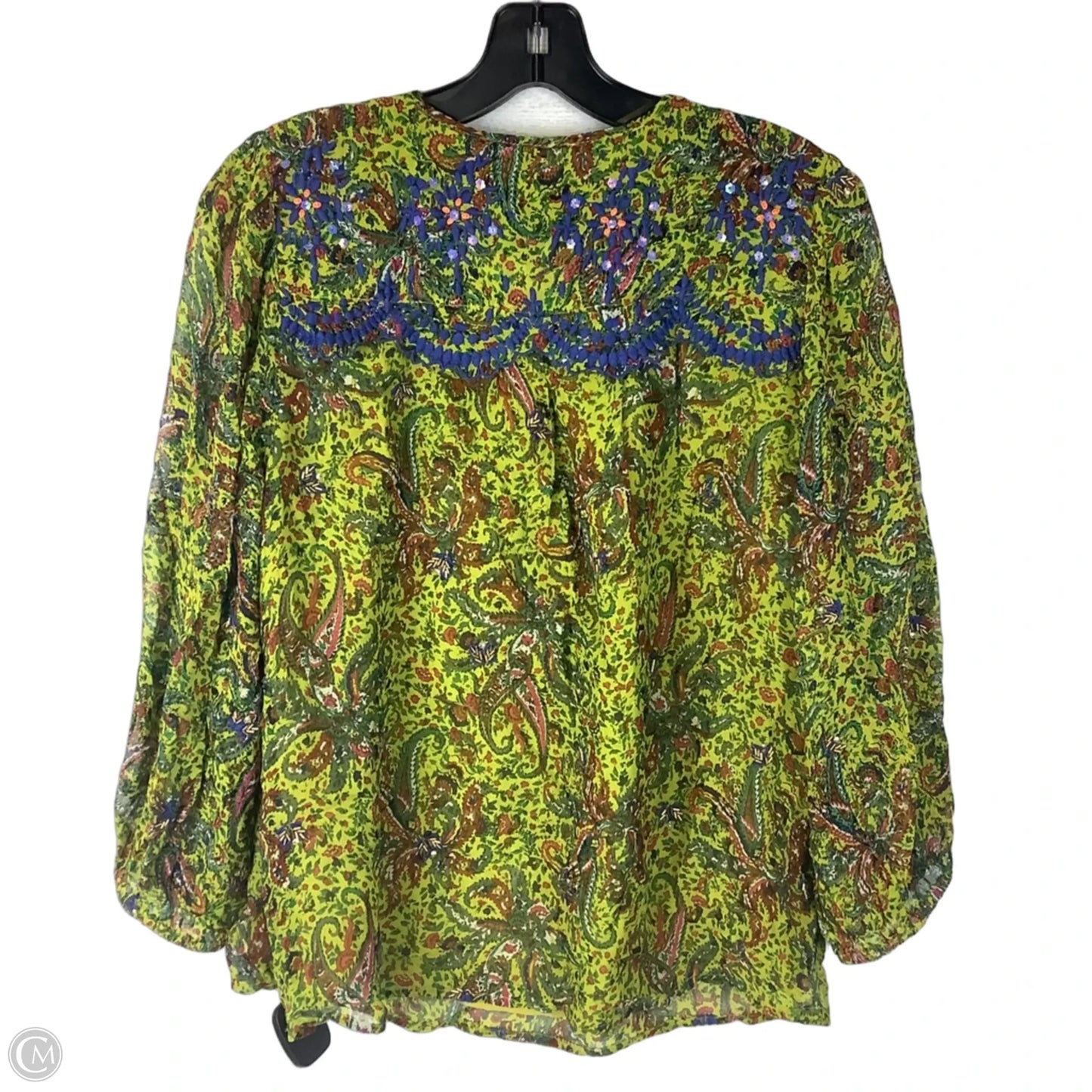 Top Long Sleeve By Anthropologie In Green, Size: S
