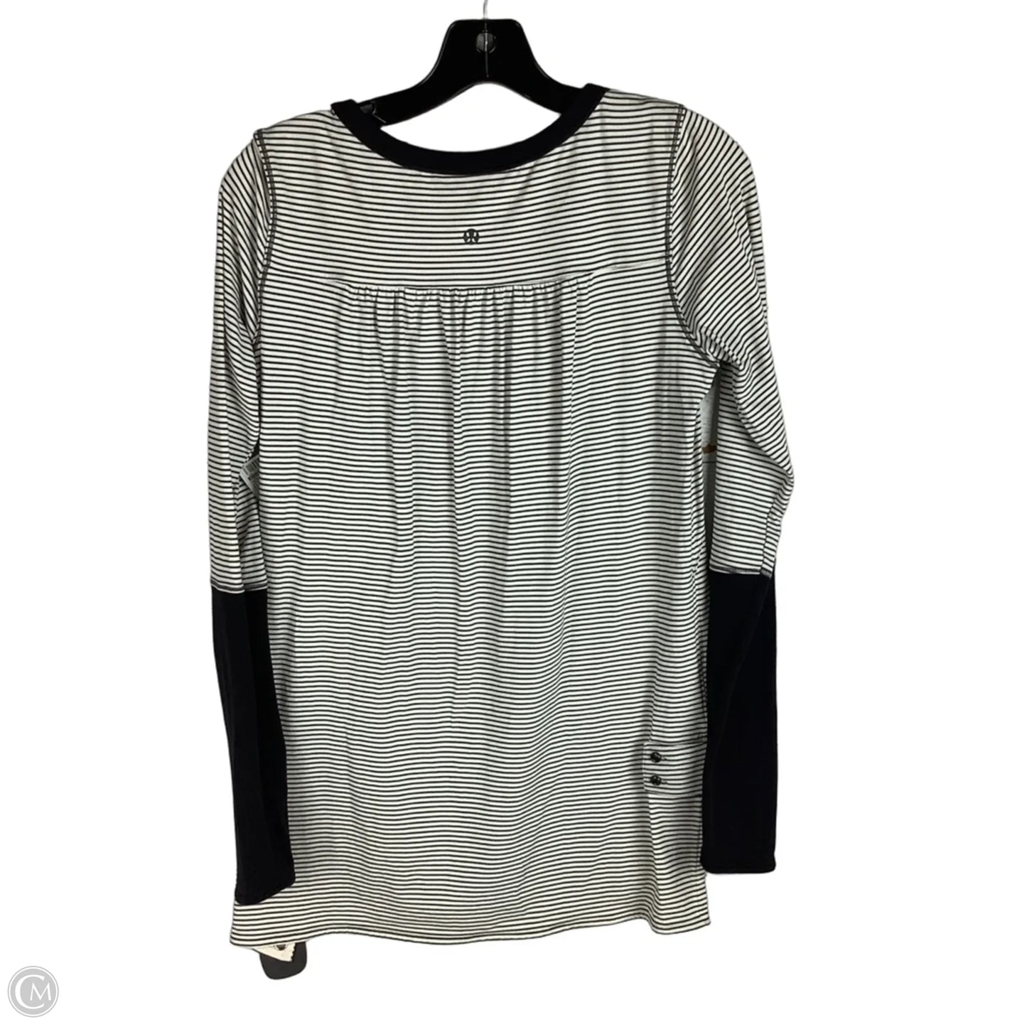 Athletic Top Long Sleeve Collar By Lululemon In Striped Pattern, Size: 8