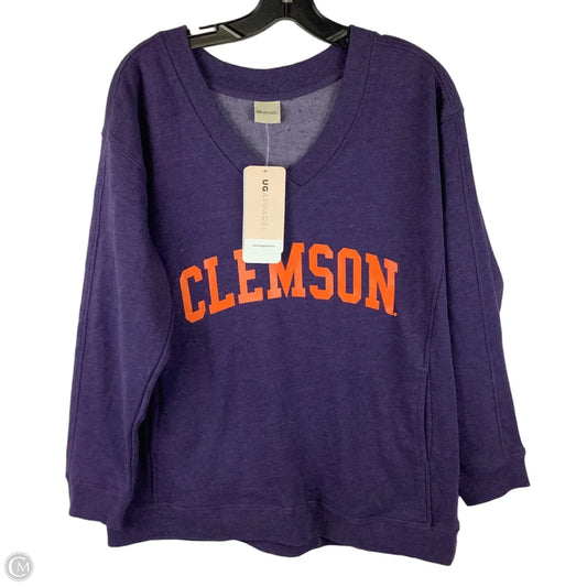 Sweatshirt Crewneck By Clothes Mentor In Orange & Purple, Size: L