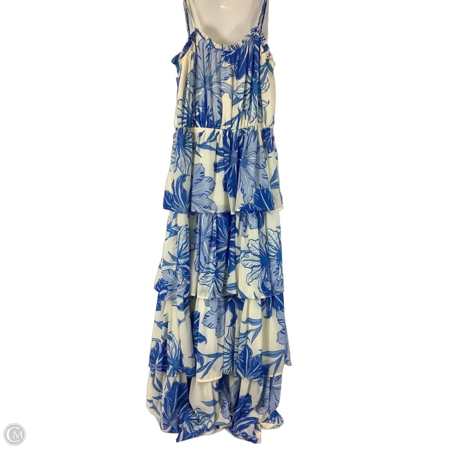 Dress Party Long By Vestique In Blue & White, Size: M