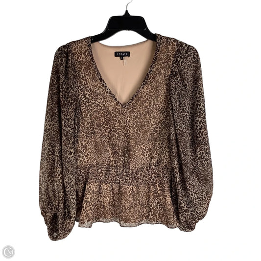 Top Long Sleeve By 1.state In Animal Print, Size: S