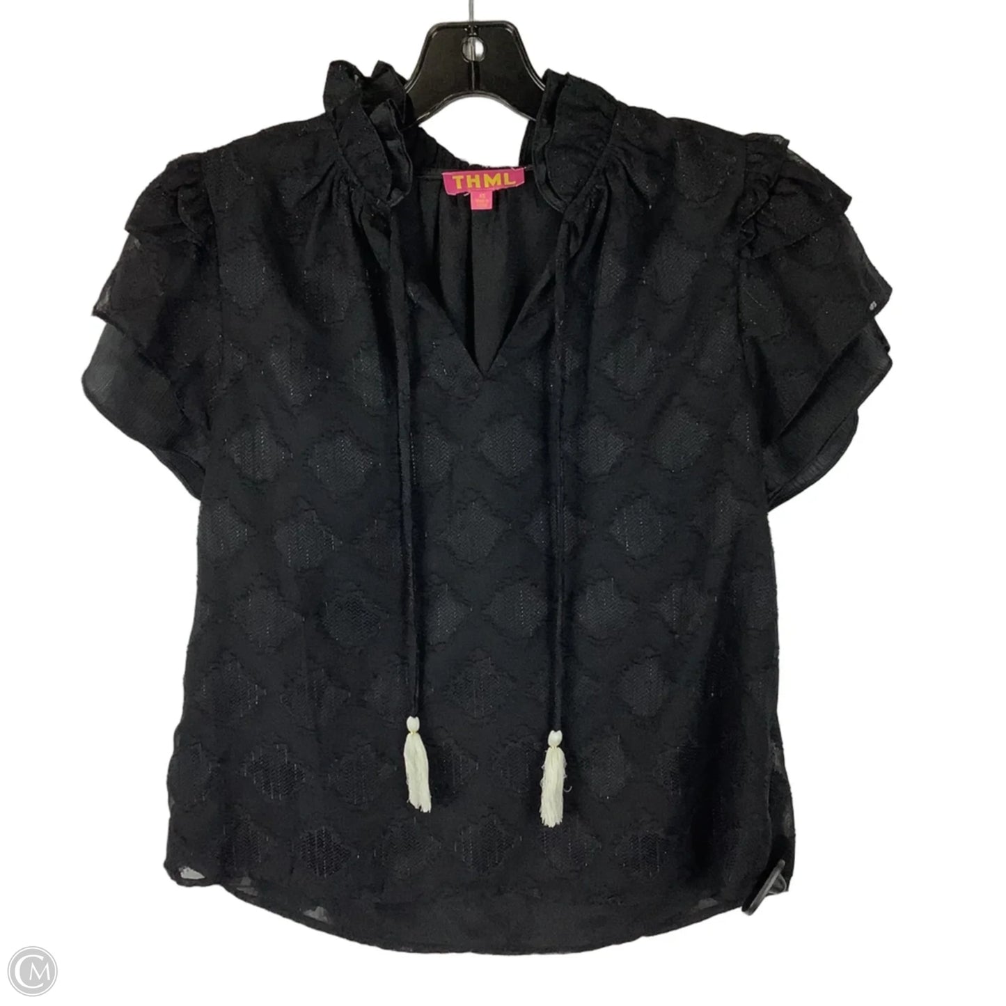 Top Short Sleeve By Thml In Black, Size: Xs