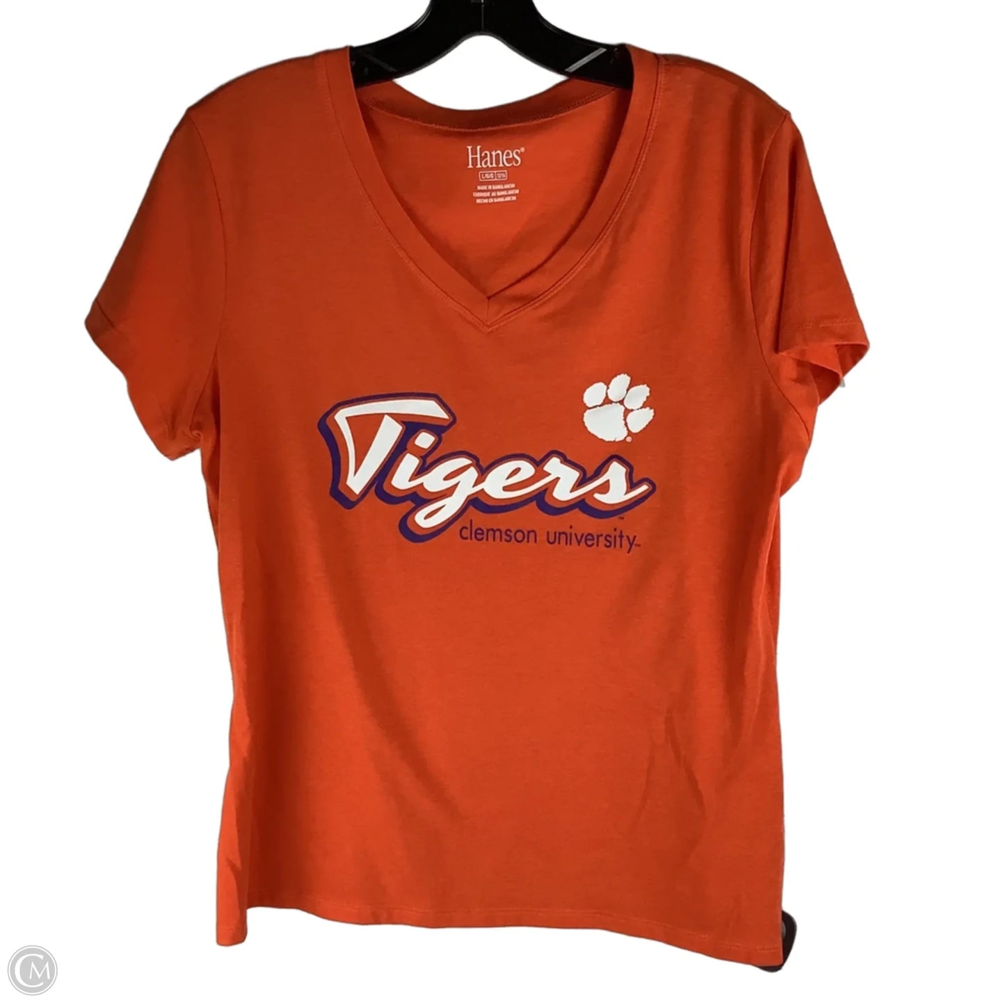 Top Short Sleeve By Hanes In Orange, Size: L
