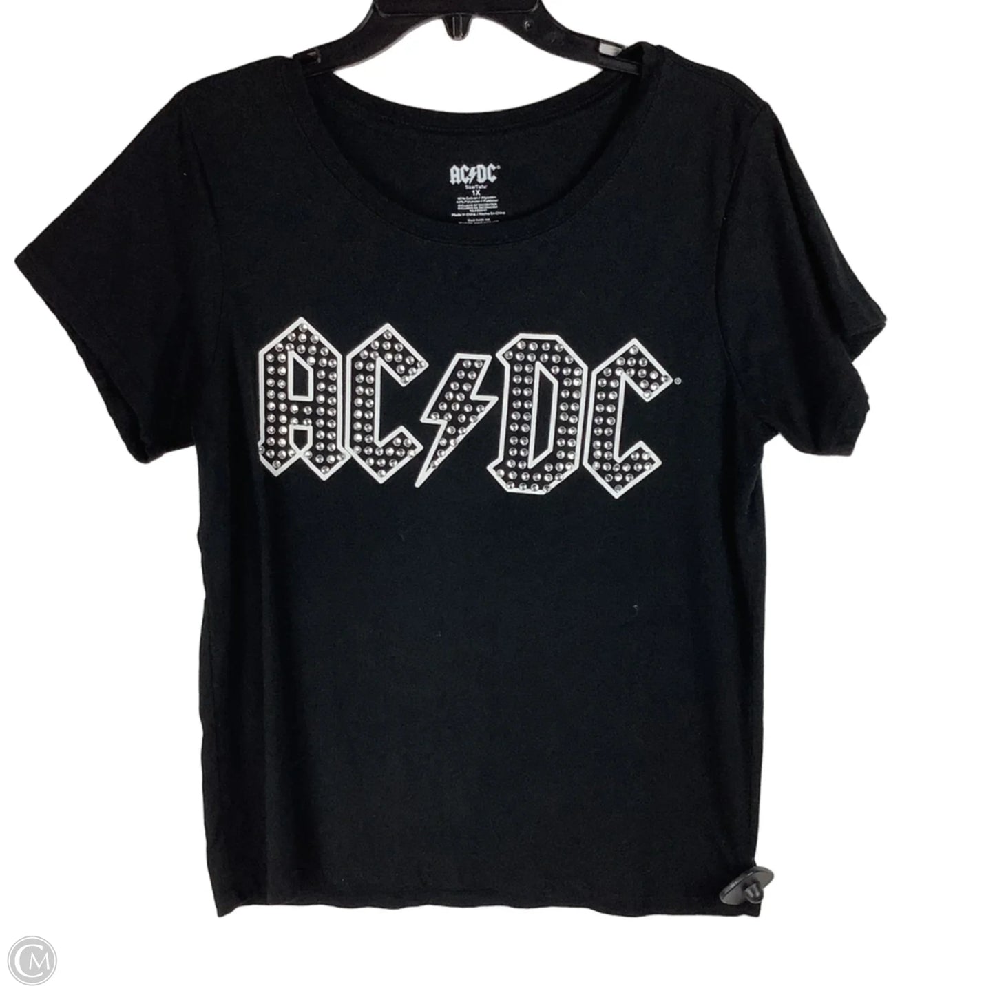 Top Short Sleeve By Clothes Mentor In Black, Size: 1x