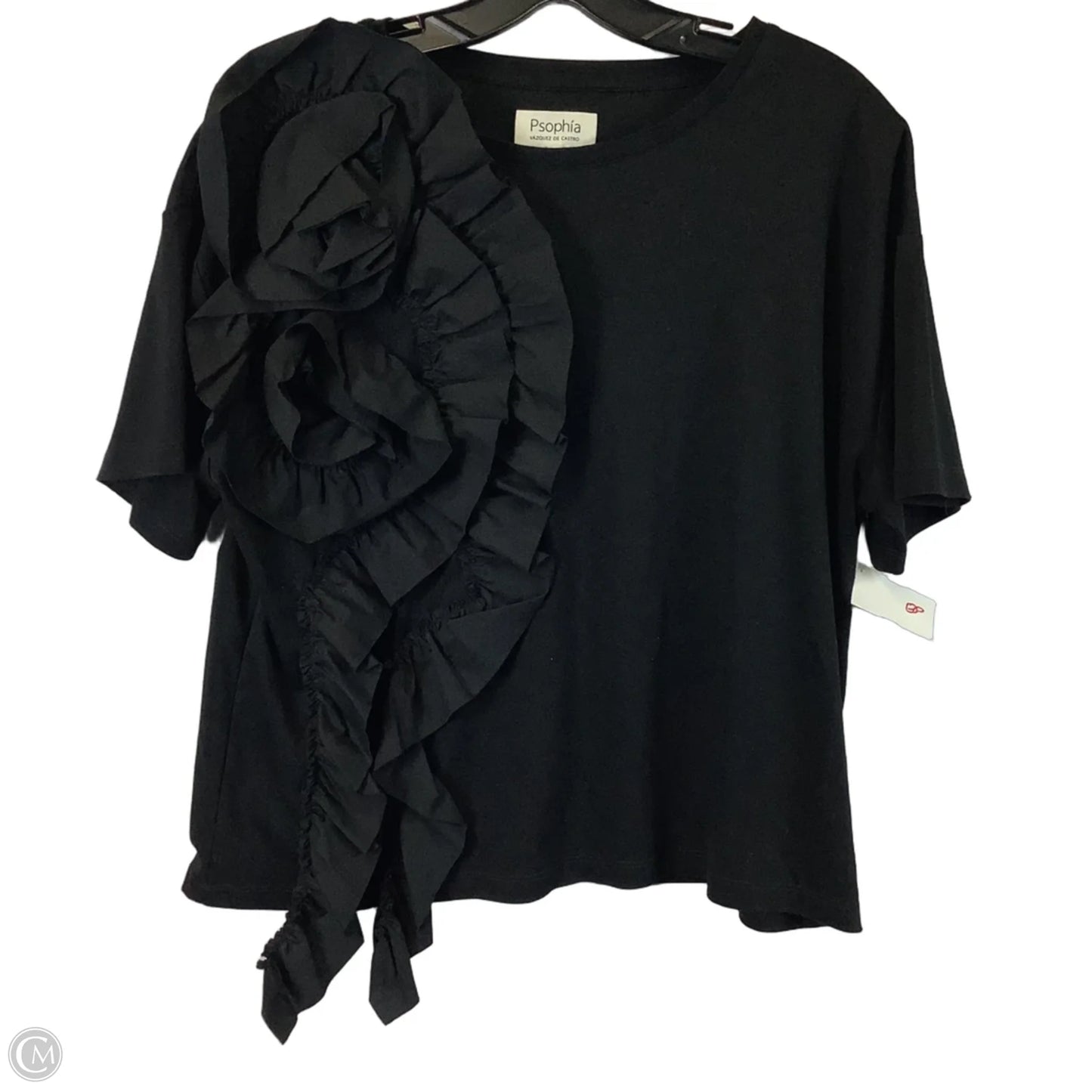 Top Short Sleeve By Cmb In Black, Size: S