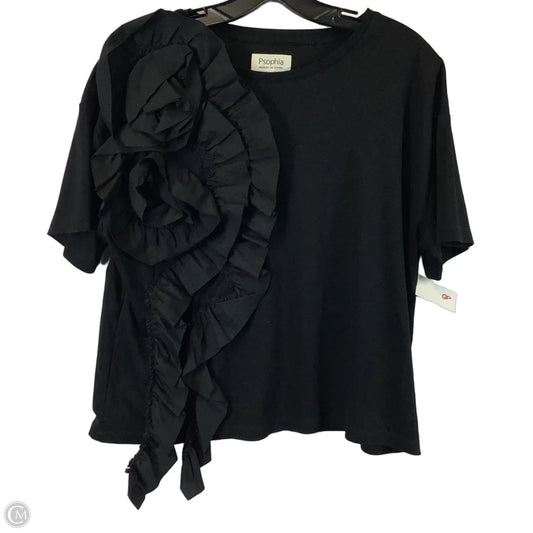 Top Short Sleeve By Cmb In Black, Size: S