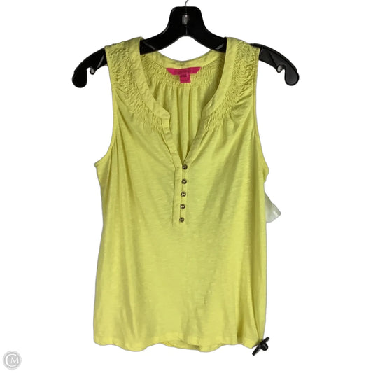 Top Sleeveless Designer By Lilly Pulitzer In Yellow, Size: M