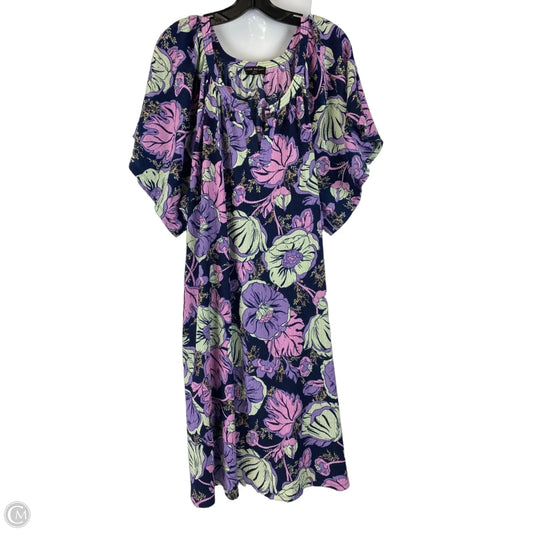 Dress Casual Midi By Lane Bryant In Blue & Purple, Size: 26