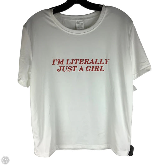 Top Short Sleeve By Clothes Mentor In White, Size: L