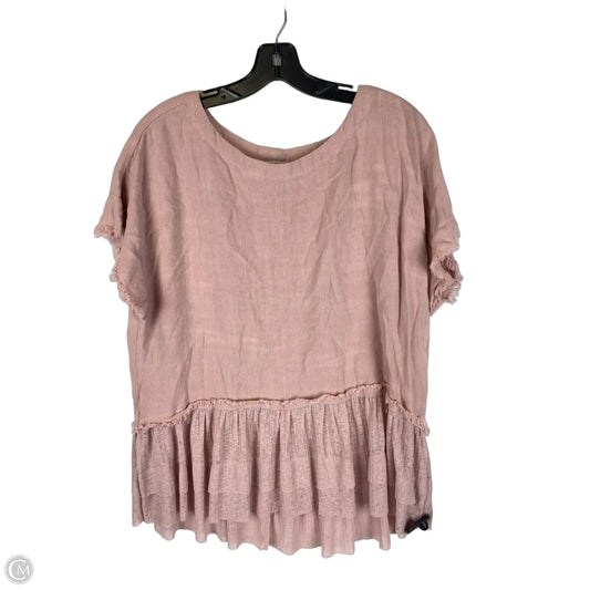 Top Short Sleeve By Umgee In Pink, Size: S