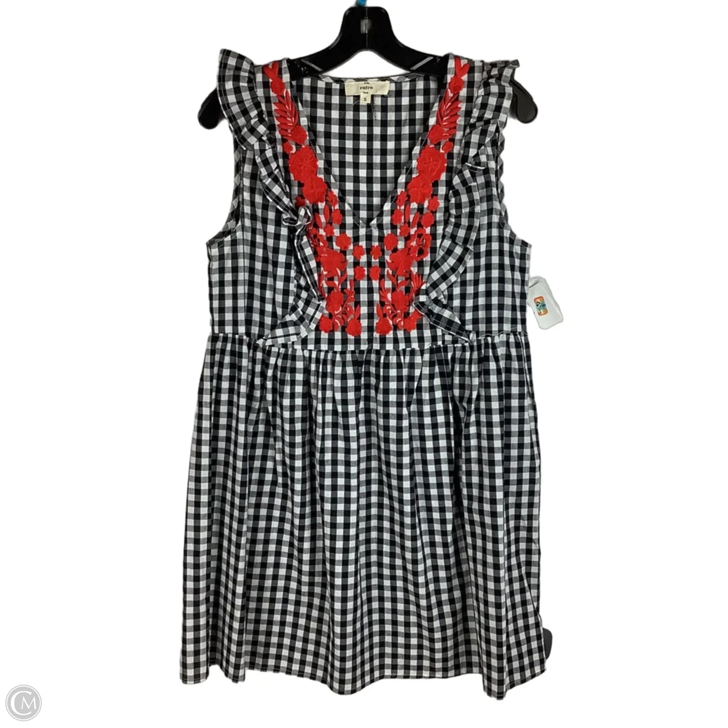 Dress Party Midi By Entro In Checkered Pattern, Size: S